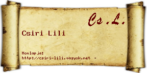 Csiri Lili névjegykártya